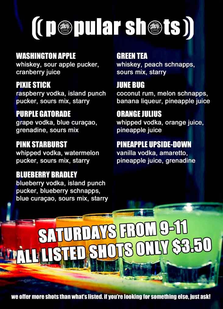 Zach's shooters menu
